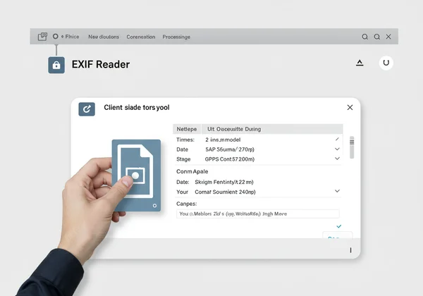 User checking metadata with a client-side EXIF reader.