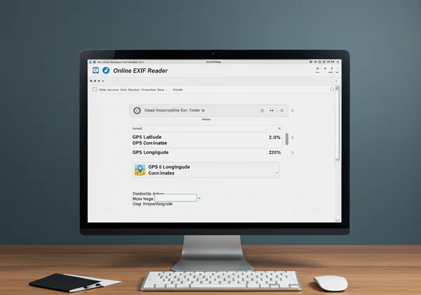Online EXIF reader displaying GPS latitude and longitude.