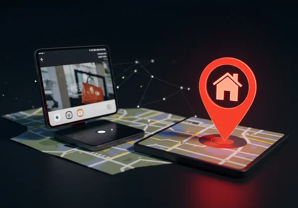 Map showing home location from a smartphone photo