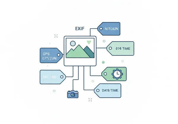 Illustration of EXIF data embedded in a photo