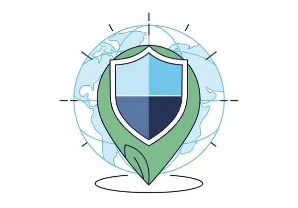 Illustration of privacy shield protecting location data