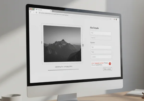 上传图片旁边的短元数据面板